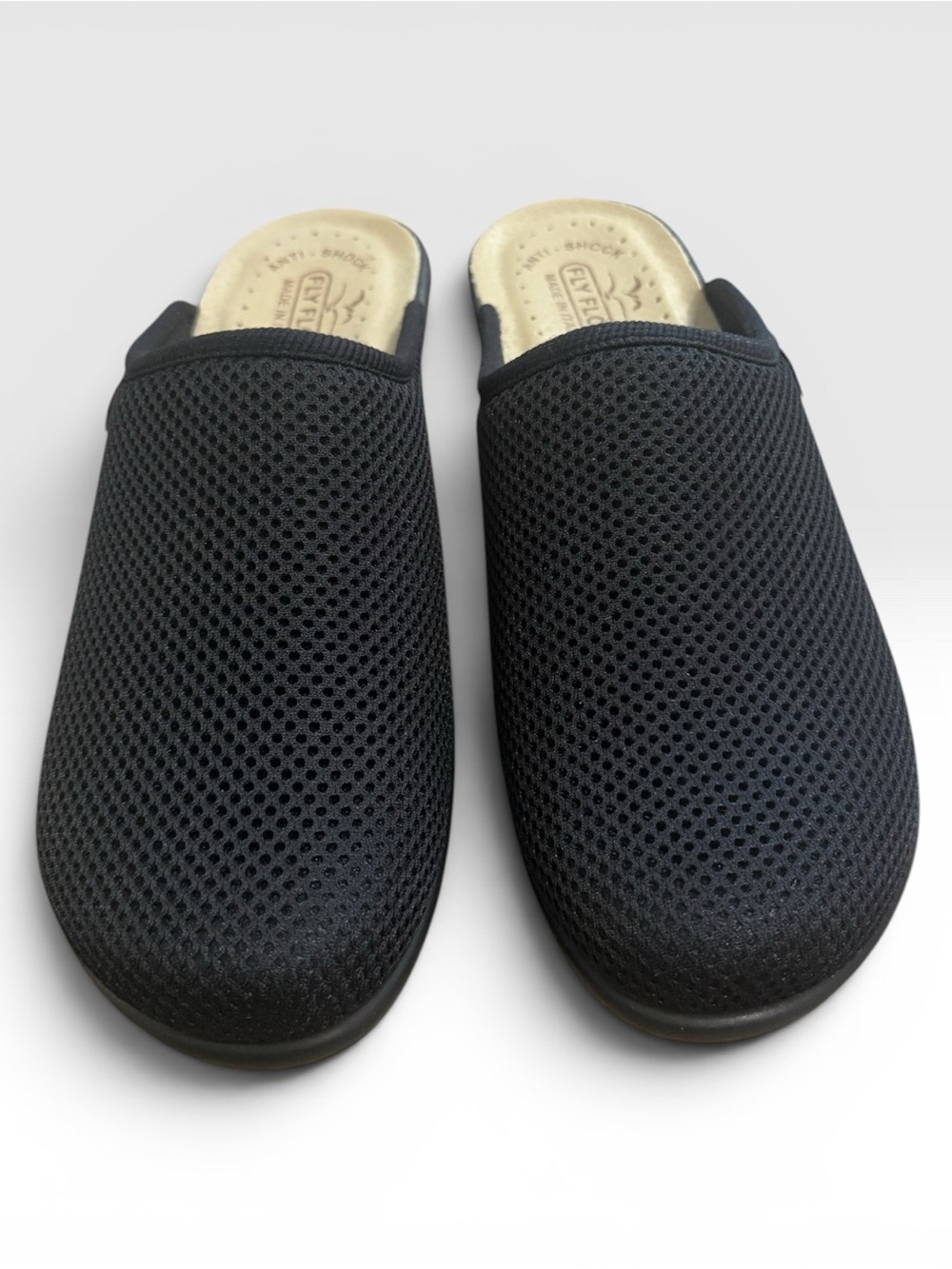 Fly Flot Italy Women’s Clogs Size EU 39 US 8 Black Mesh Comfort Mule